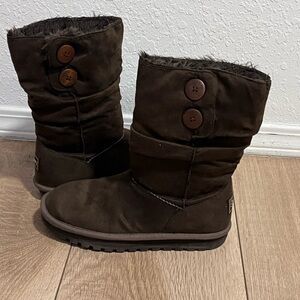 Women's Brown Suede Boots w/ faux fur